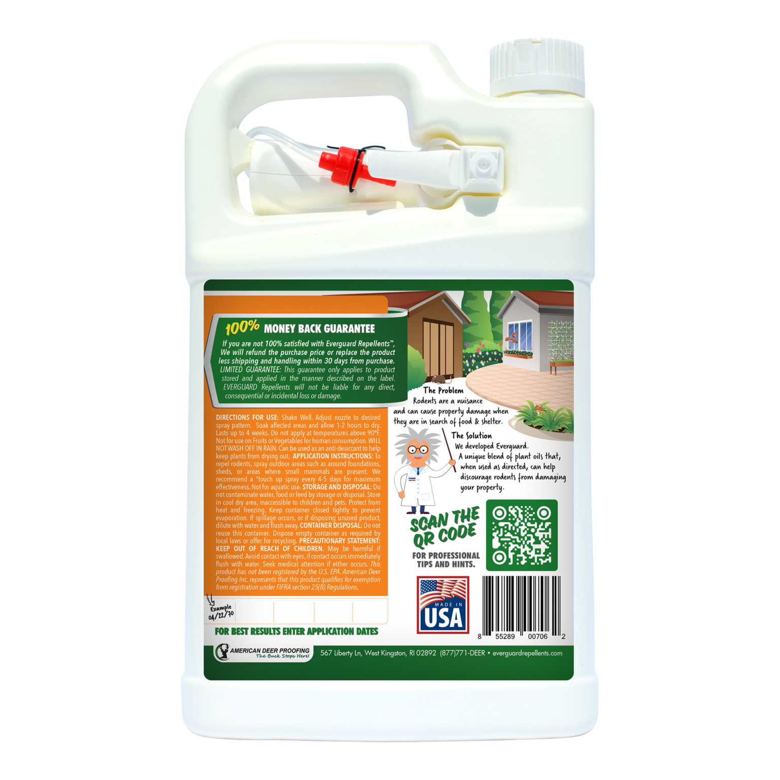 Everguard Small Animal Repellent 128oz RTU - Back - Everguard Repellents